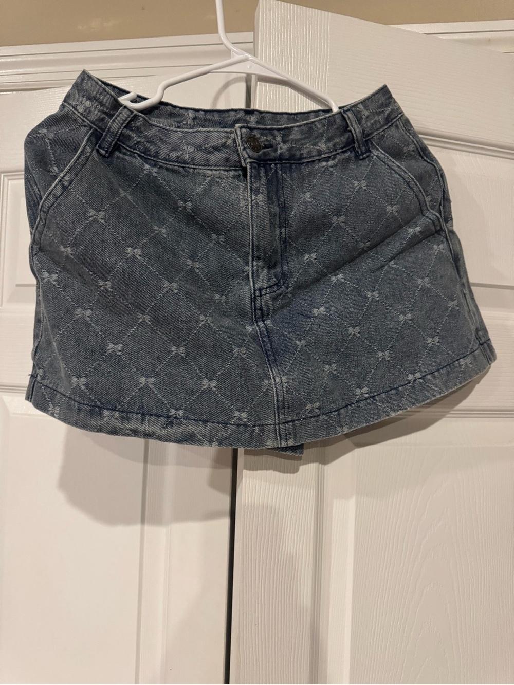 Cutest blue jean skirt with bow details